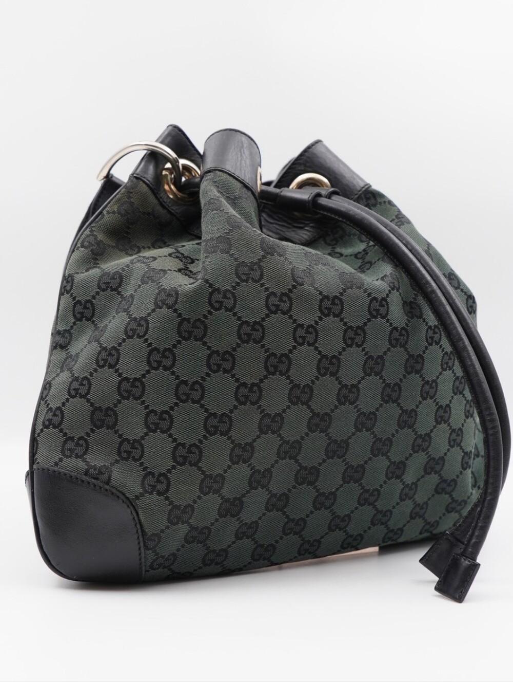 CI34 ❤️ Gucci Monogram Drawstring Shoulder Bag - Picture 4 of 12